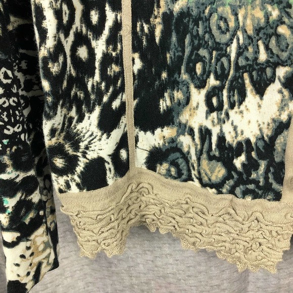 Eva & Claudi Animal Print V Neck Cardigan M - Picture 8 of 10